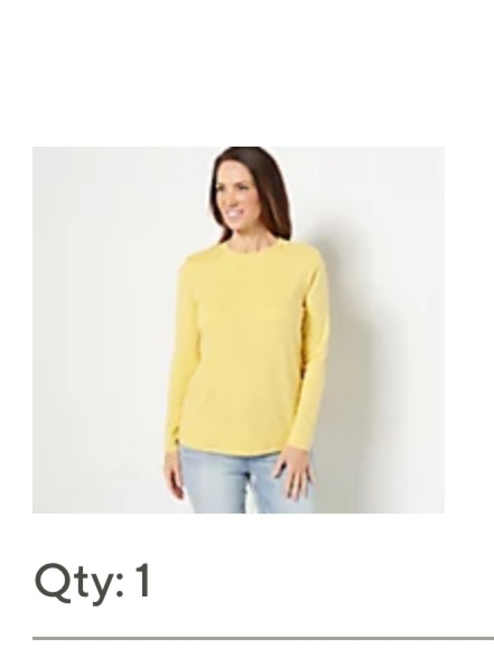 Isaac Mizrahi Live! Essentials Crewneck Long Sleeve Top Daisy Yellow